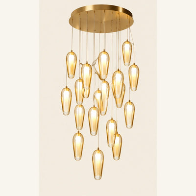 Bliss & Birch Gold Amber Twenty-Light Capsule Cluster Pendant