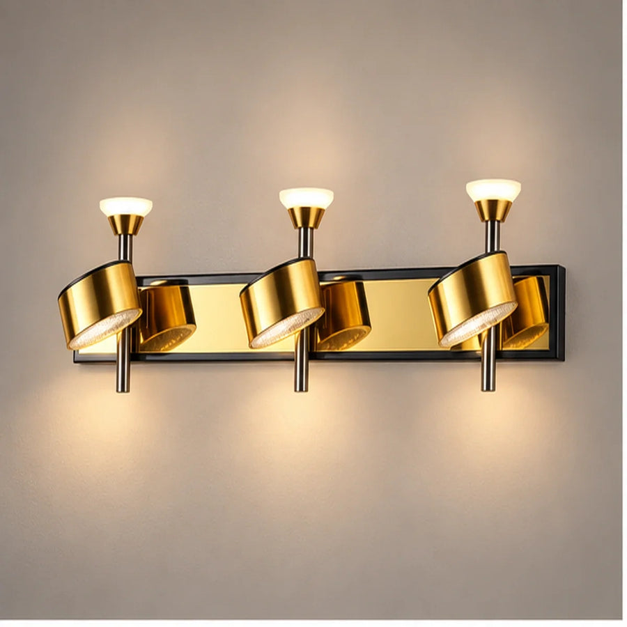 Bliss & Birch Gold Three-Head Adjustable Wall Light