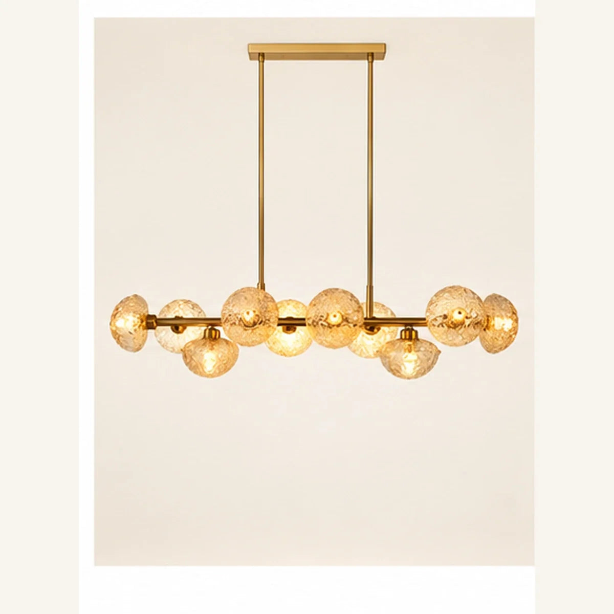 Bliss & Birch Gold Amber Globe Linear Chandelier