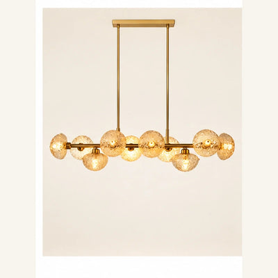 Bliss & Birch Gold Amber Globe Linear Chandelier