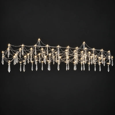 Bliss & Birch Chrome Crystal Draped Linear Chandelier