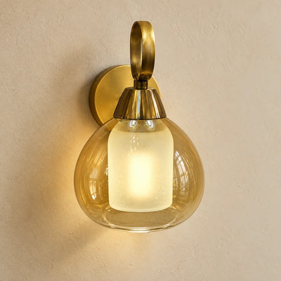 Bliss & Birch Amber Nested Glass Wall Sconce