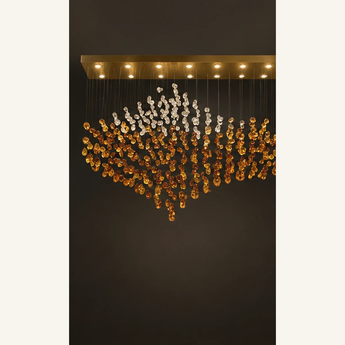 Bliss & Birch Amber Clear Crystal Wave Linear Chandelier