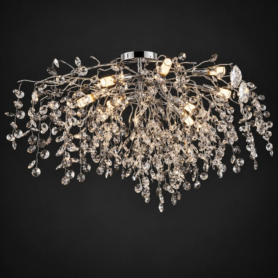 Bliss & Birch Silver Smoke Crystal Branch Chandelier