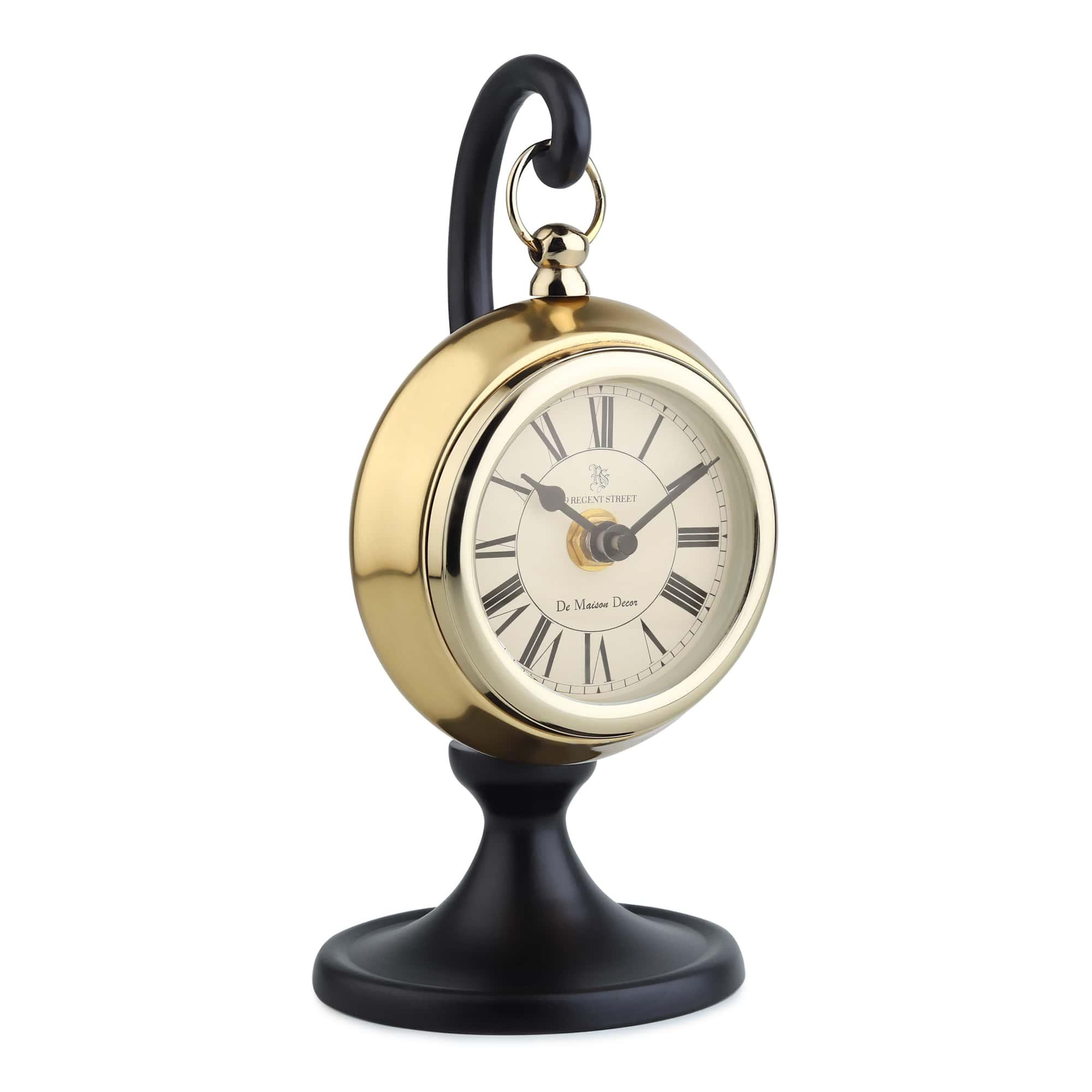 Seishi Table Clock | Minimal Desk Clock in Gold & Silver Finish for Office Decor