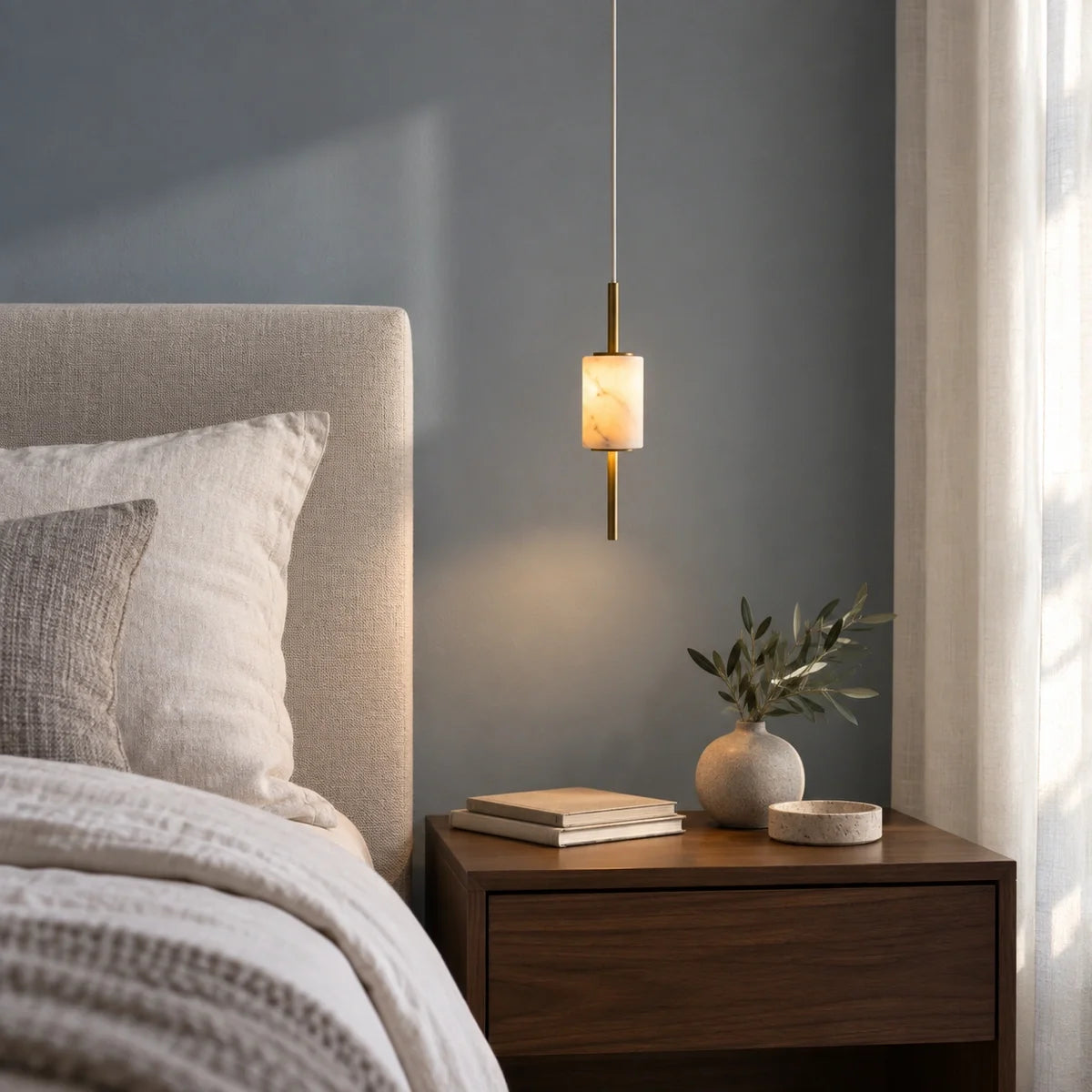 Bliss & Birch Marble Rollo Pendant Light