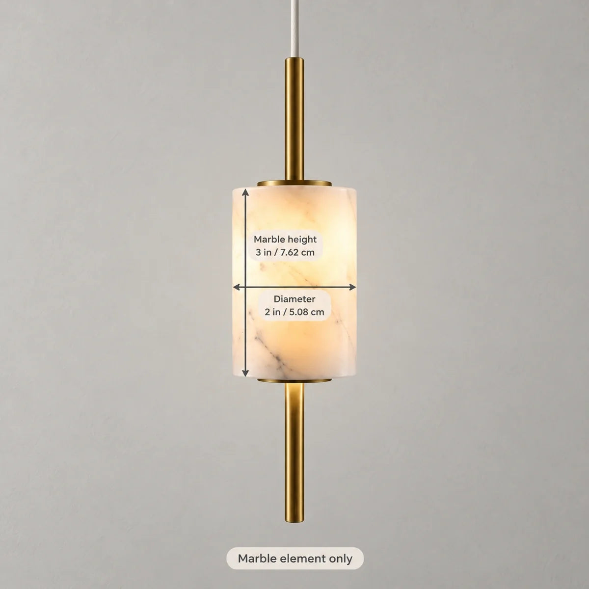 Bliss & Birch Marble Rollo Pendant Light