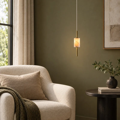 Bliss & Birch Marble Rollo Pendant Light