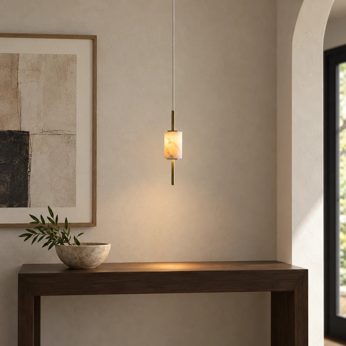 Bliss & Birch Marble Rollo Pendant Light