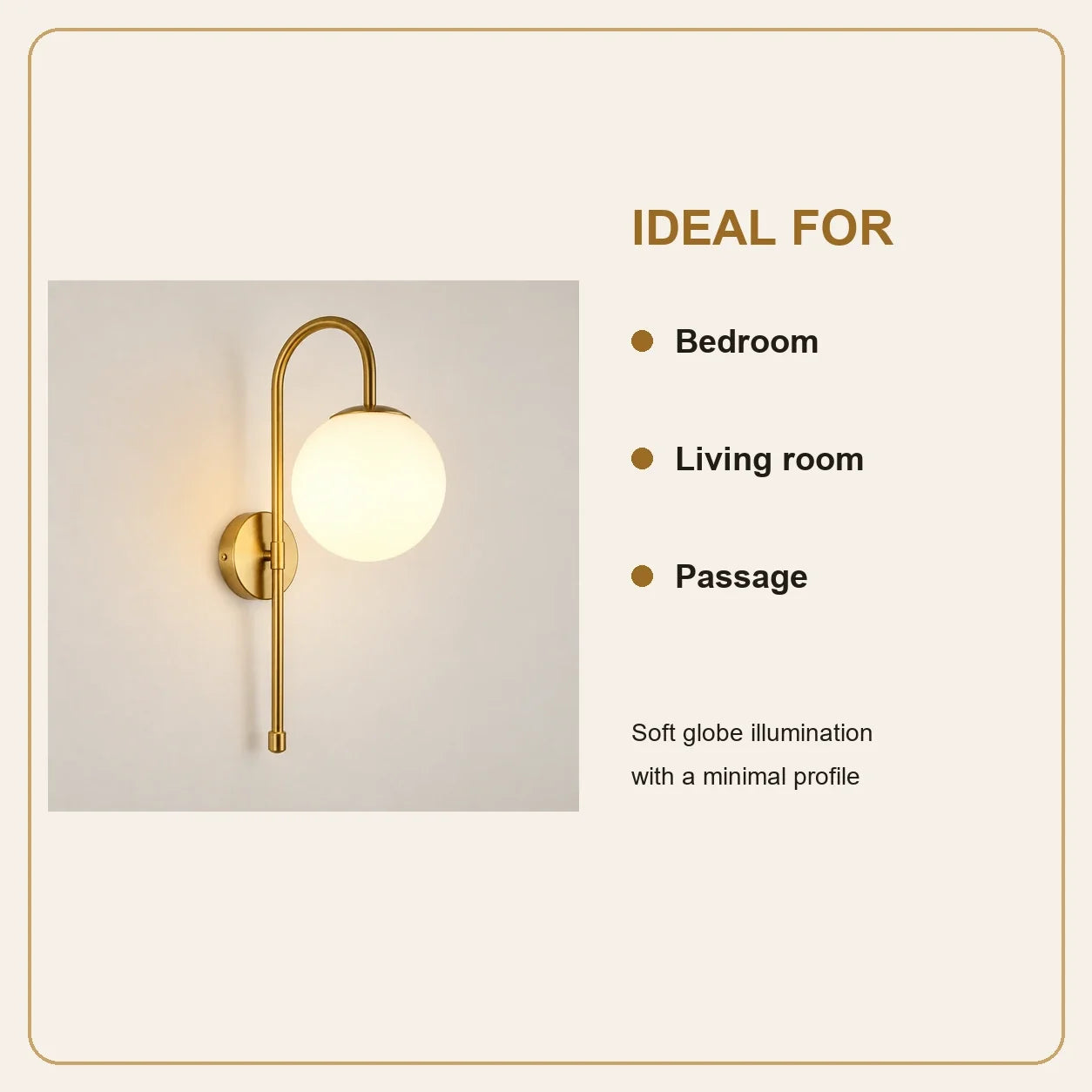 Bliss & Birch Arched Globe Wall Light