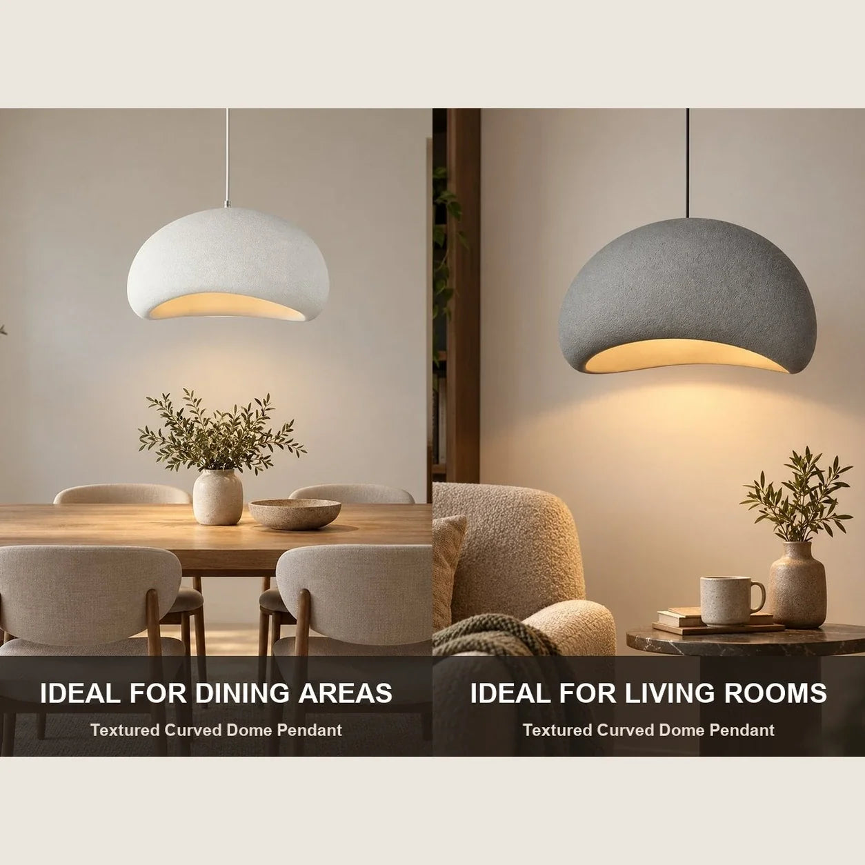 Bliss & Birch Textured Curved Dome Pendant