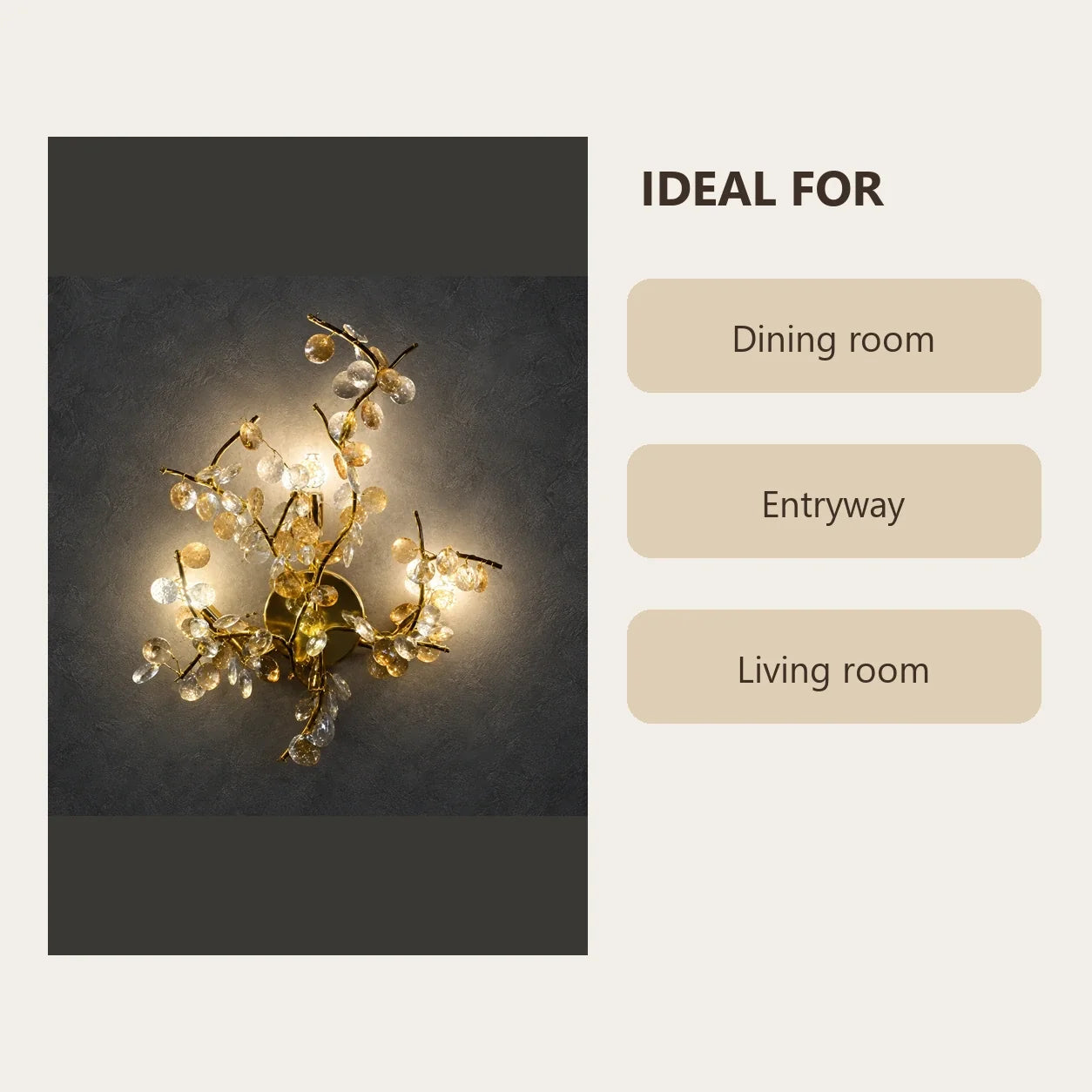 Bliss & Birch Floral Branch Wall Sculpture Light