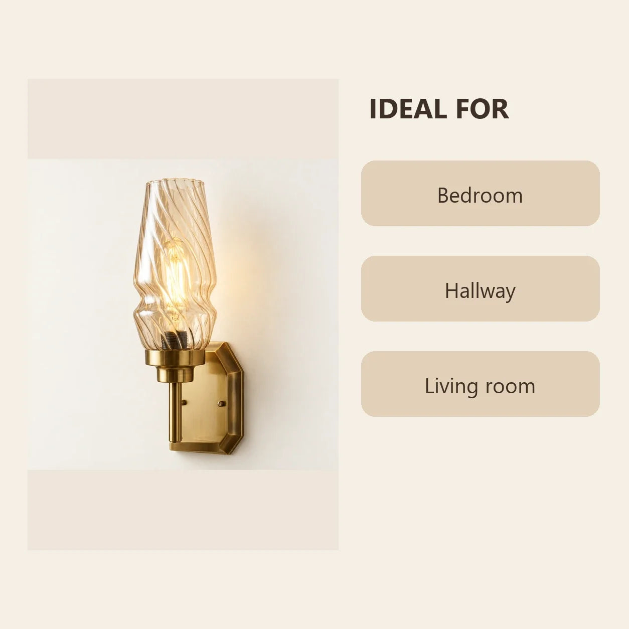 Bliss & Birch Sculpted Ripple-Shade Wall Sconce