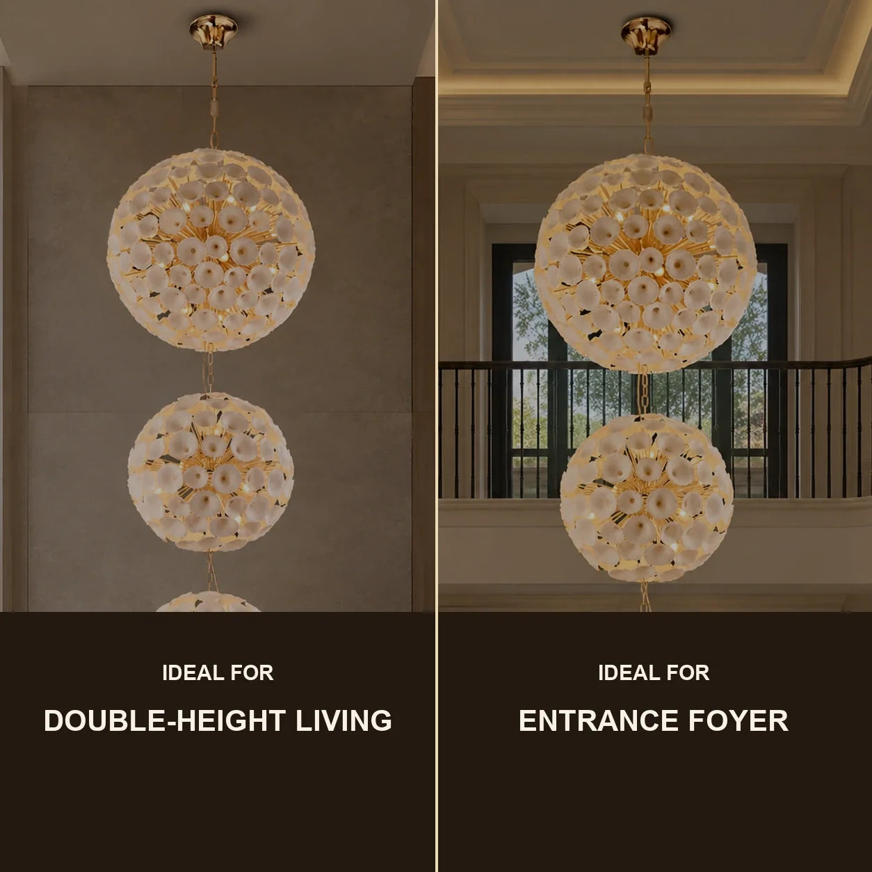 Bliss & Birch Three-Tier Ceramic Flower Chandelier