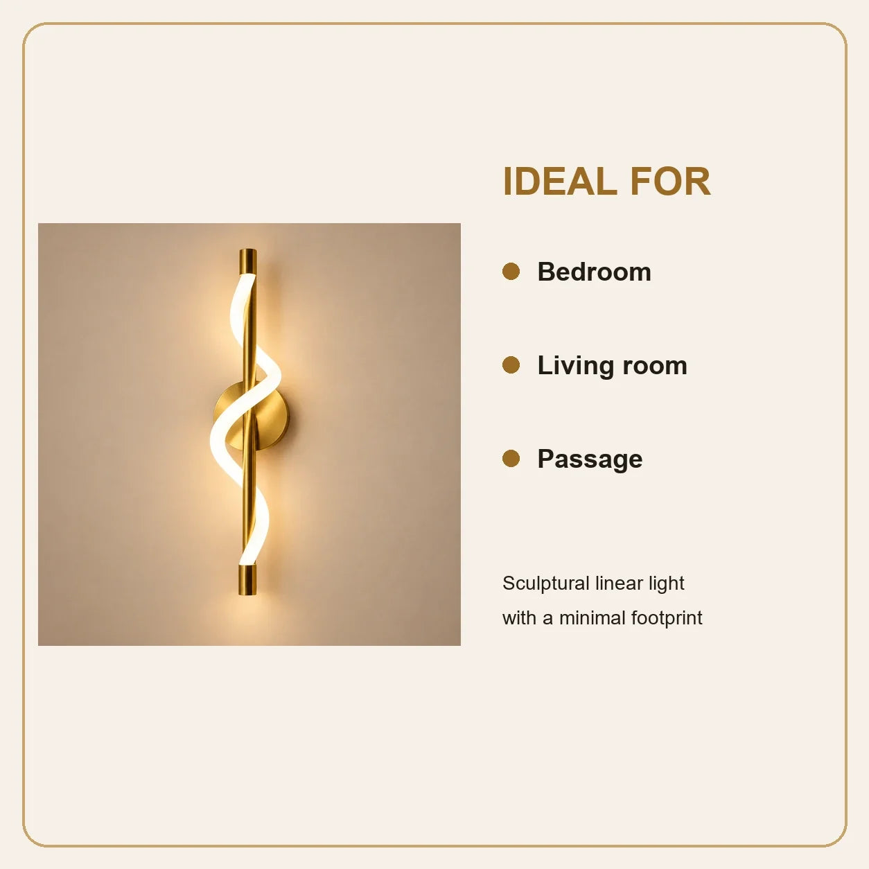 Bliss & Birch Twisted Ribbon Linear Wall Light