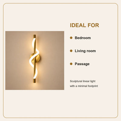 Bliss & Birch Twisted Ribbon Linear Wall Light