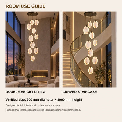 Bliss & Birch Cascading Round Marble Disc Chandelier