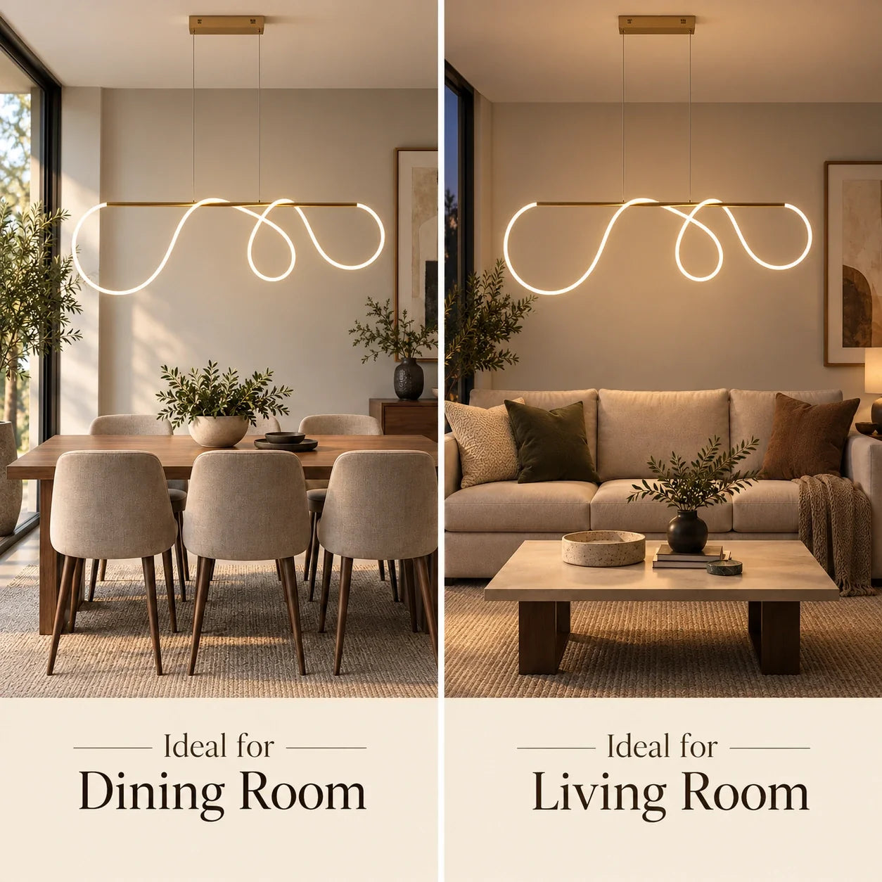 Bliss & Birch Looped Ribbon Linear Pendant
