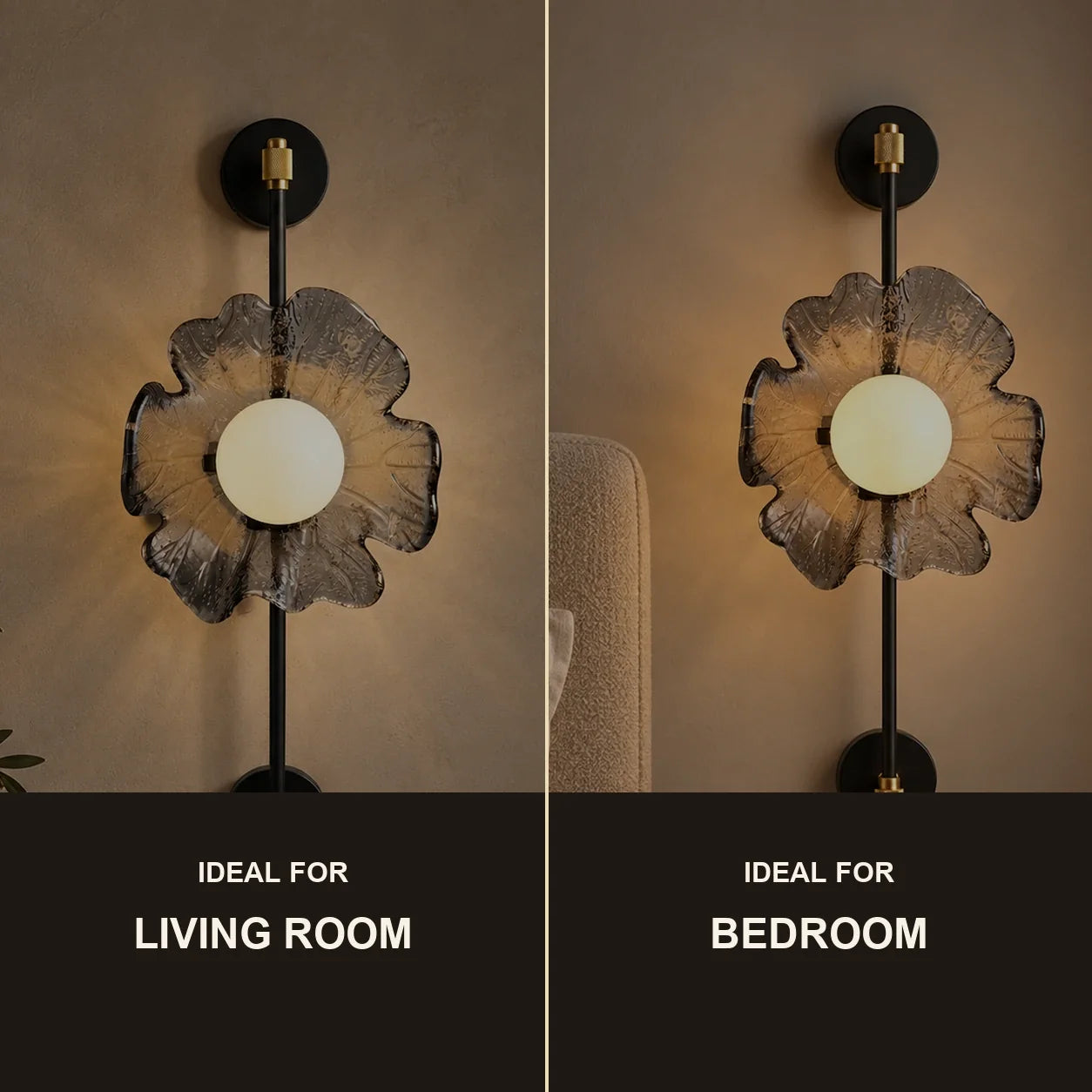 Bliss & Birch Sculptural Flower Globe Wall Light