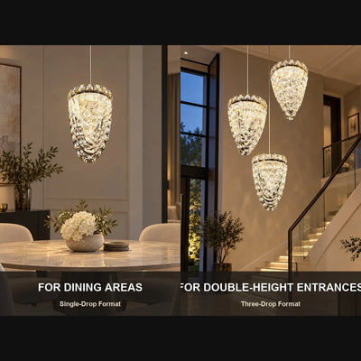 Bliss & Birch Faceted Drop Pendant Chandelier
