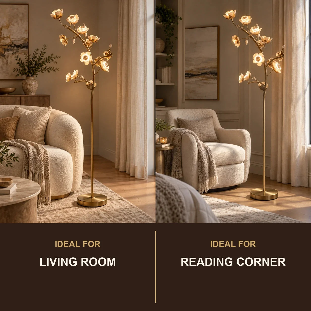 Bliss & Birch Sculptural Floral Branch Floor Lamp