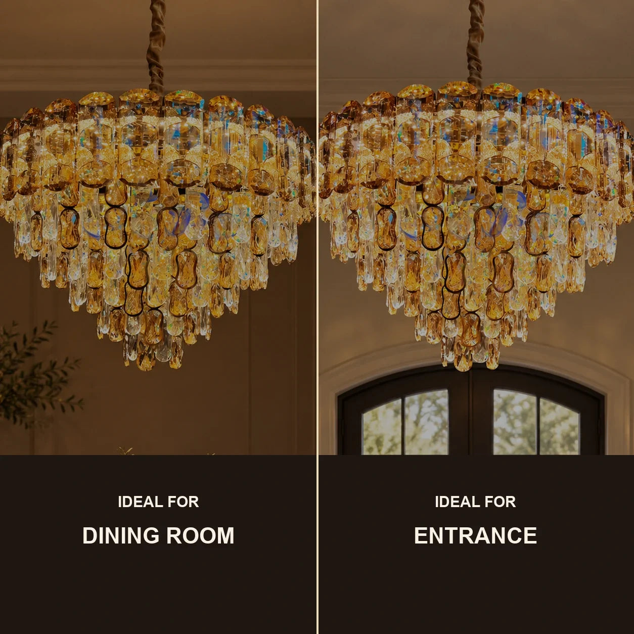 Bliss & Birch Tiered Faceted Drop Chandelier