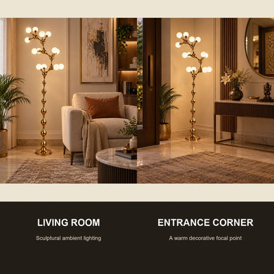 Bliss & Birch Vertical Vine Globe Floor Lamp