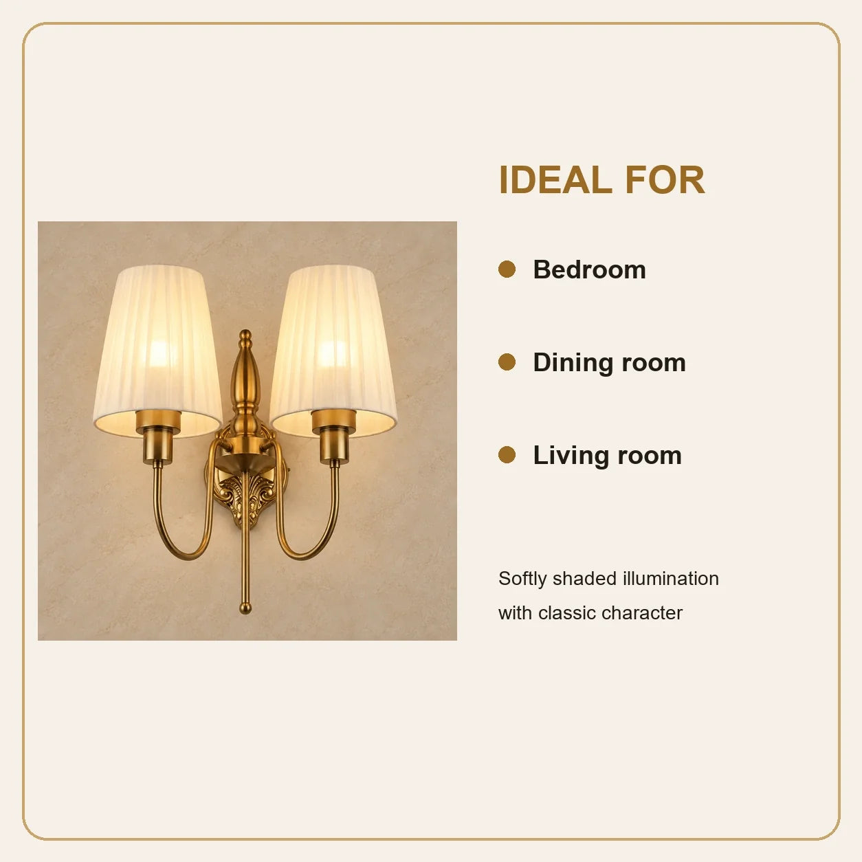 Bliss & Birch Classic Twin-Arm Pleated Shade Wall Sconce