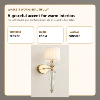 Bliss & Birch Crystal-Style Stem Shade Wall Sconce
