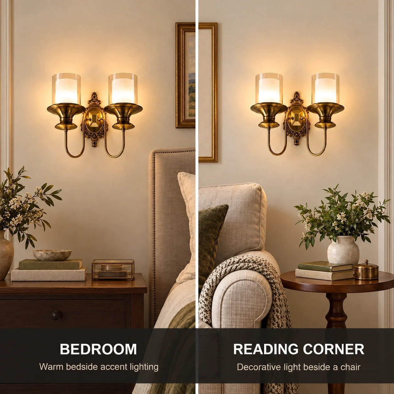 Bliss & Birch Twin Cylinder Classic Wall Sconce