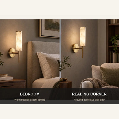 Bliss & Birch Alabaster-Look Bar Wall Sconce