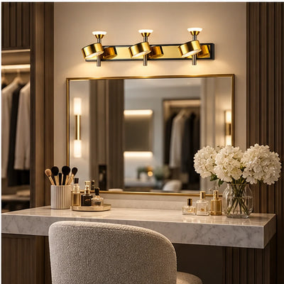 Bliss & Birch Gold Three-Head Adjustable Wall Light
