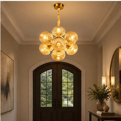 Bliss & Birch Thirteen-Globe Amber Cluster Chandelier