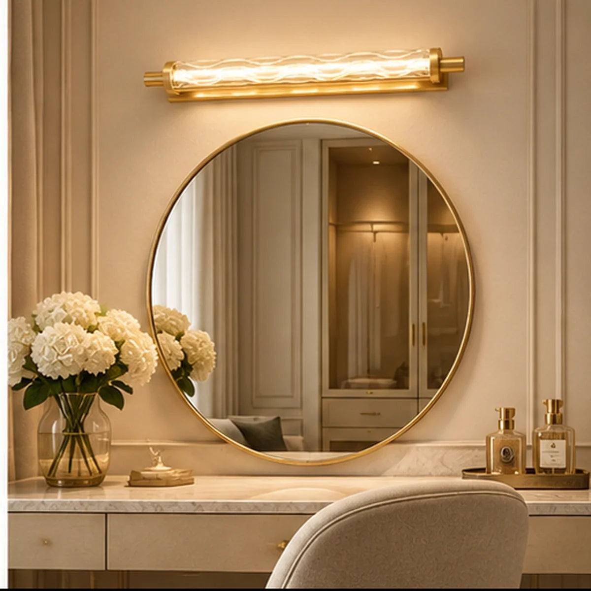 Bliss & Birch Faceted Glass Linear Mirror Light