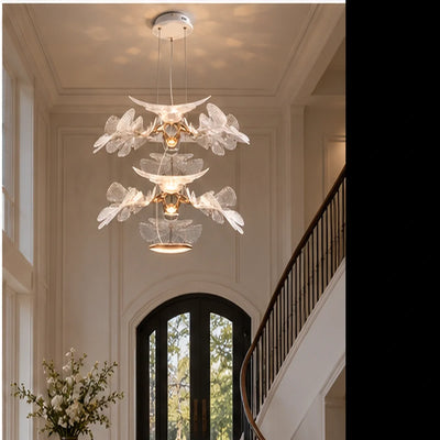 Bliss & Birch Clear Three-Tier Botanical Chandelier