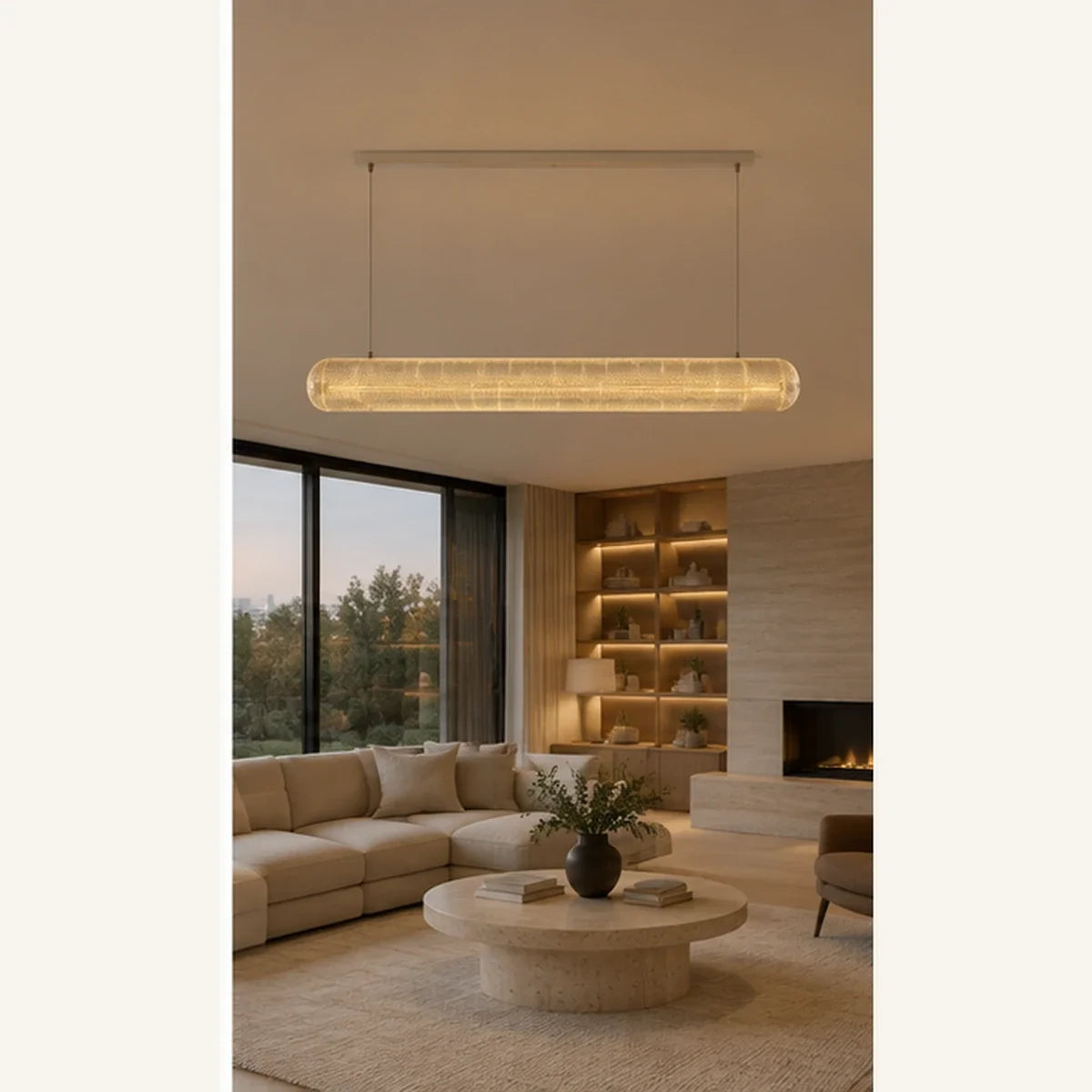 Bliss & Birch Clear Textured Acrylic Linear Pendant