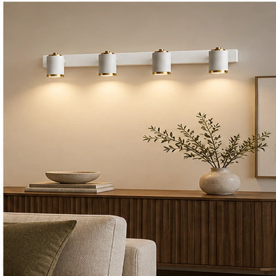 Bliss & Birch White and Gold Four-Light Picture Light