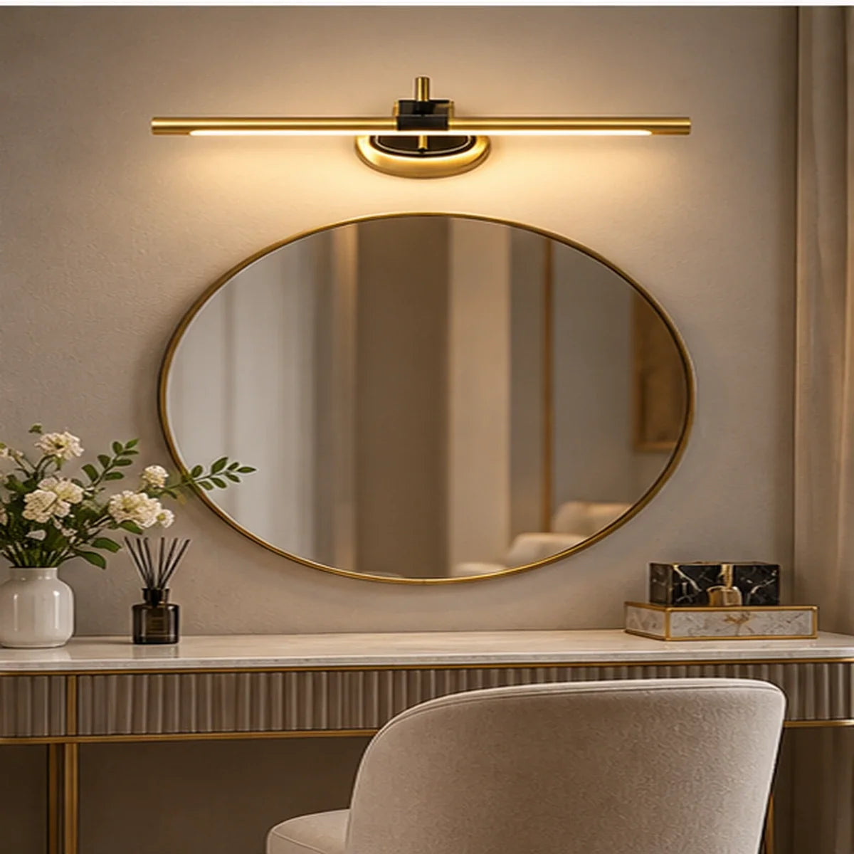Bliss & Birch Gold Semicircle Linear Wall Light