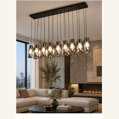 Bliss & Birch Black Smoke Sixteen-Light Cluster Pendant
