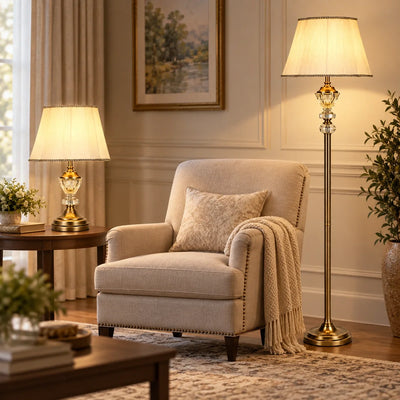 Bliss & Birch Crystal Accent Table & Floor Lamp