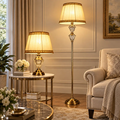 Bliss & Birch Faceted Crystal Table & Floor Lamp