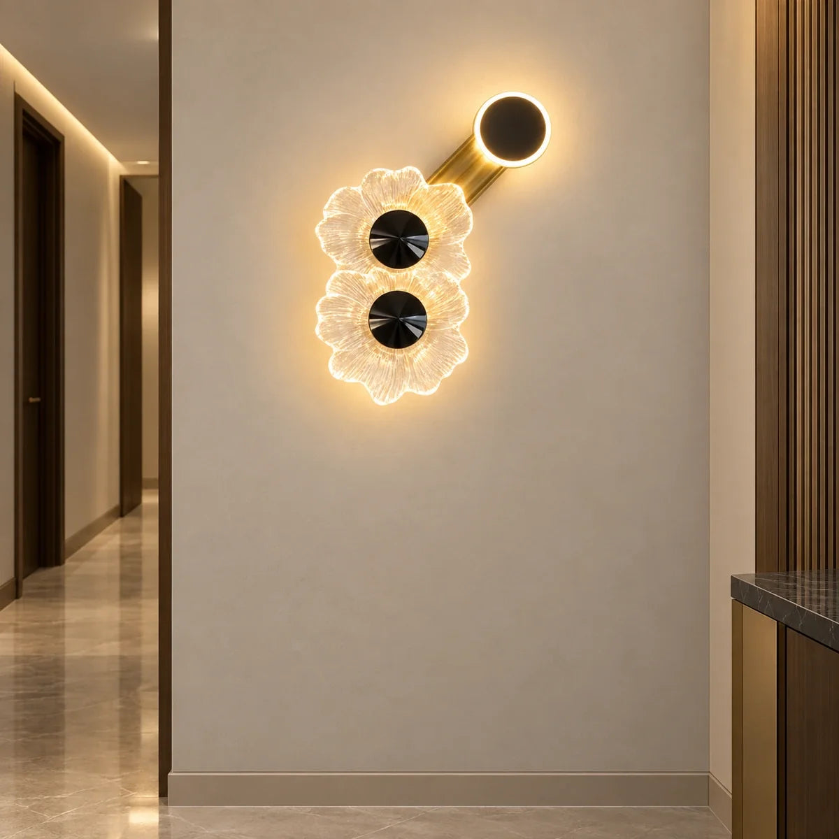 Bliss & Birch Floral Halo Illuminated Wall Art