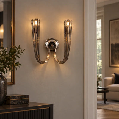 Bliss & Birch Twin-Arm Smoke Glass Wall Sconce