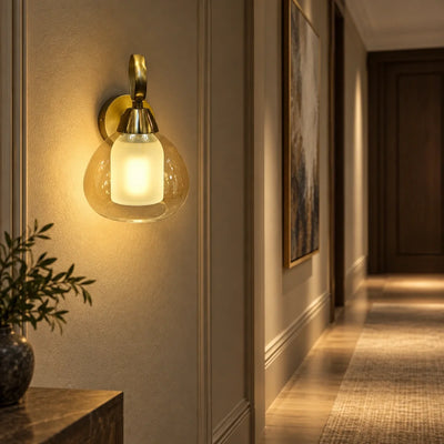 Bliss & Birch Amber Nested Glass Wall Sconce