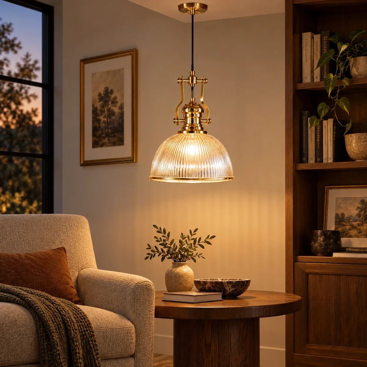 Bliss & Birch Ribbed Lantern Dome Pendant