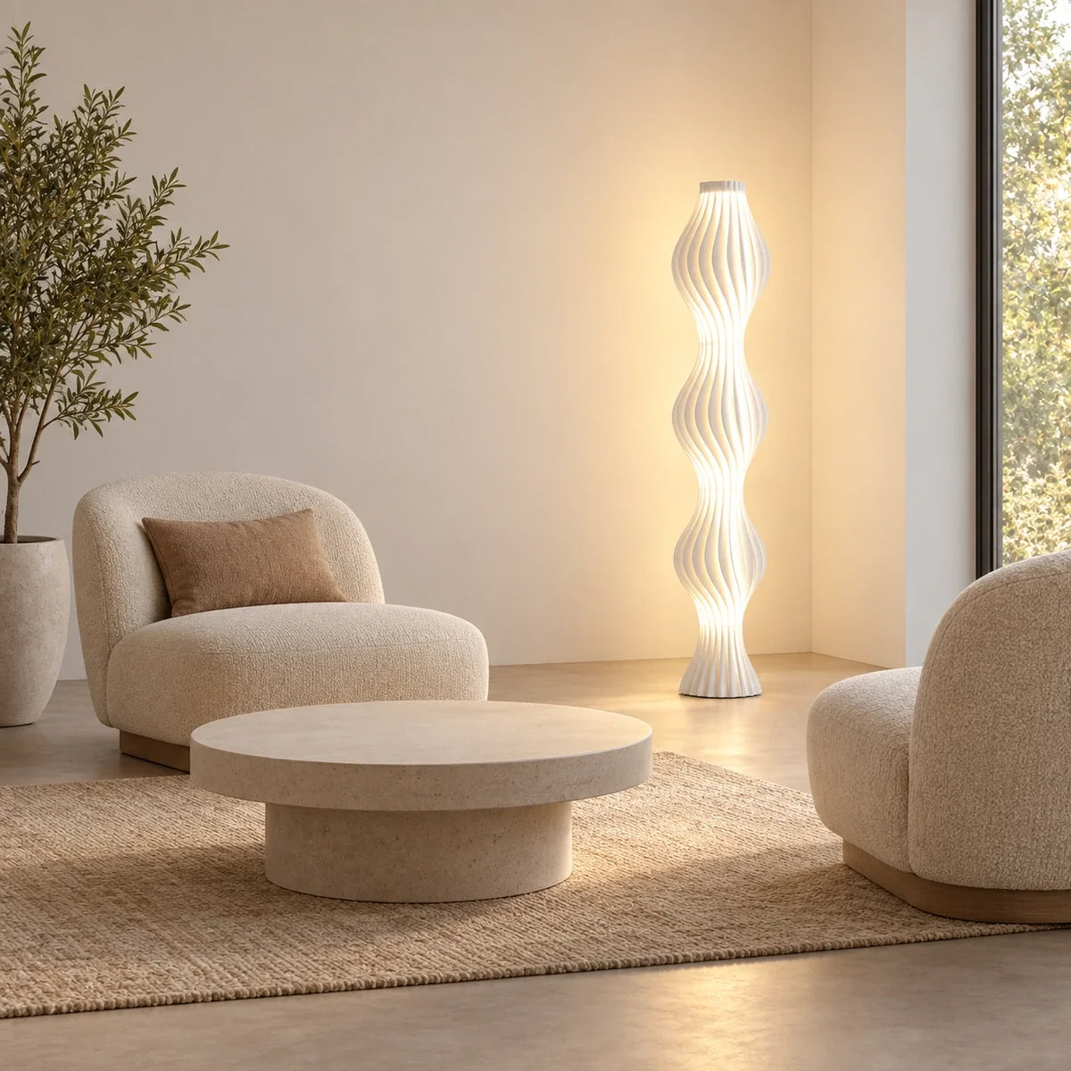 Bliss & Birch Sculptural Twist LED Floor Lamp