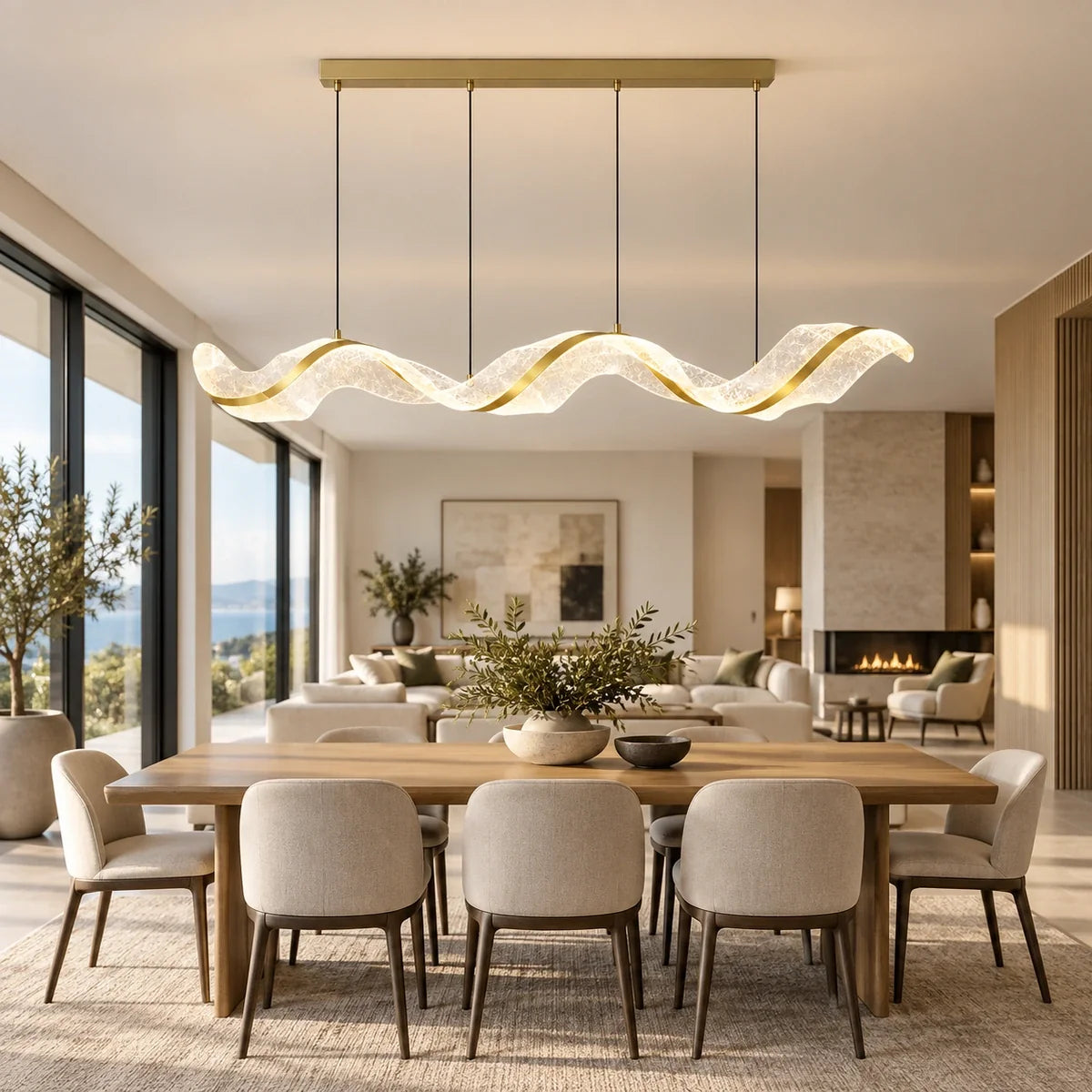 Bliss & Birch Sculptural Wave LED Chandelier