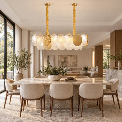 Bliss & Birch Frosted Disc Linear Pendant
