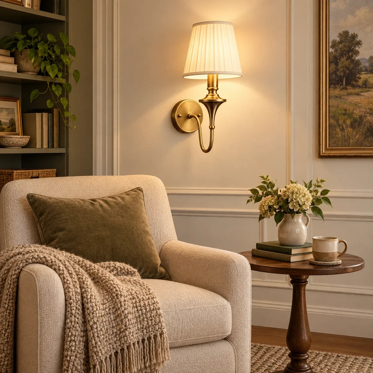 Bliss & Birch Single Arm Tapered Shade Wall Sconce