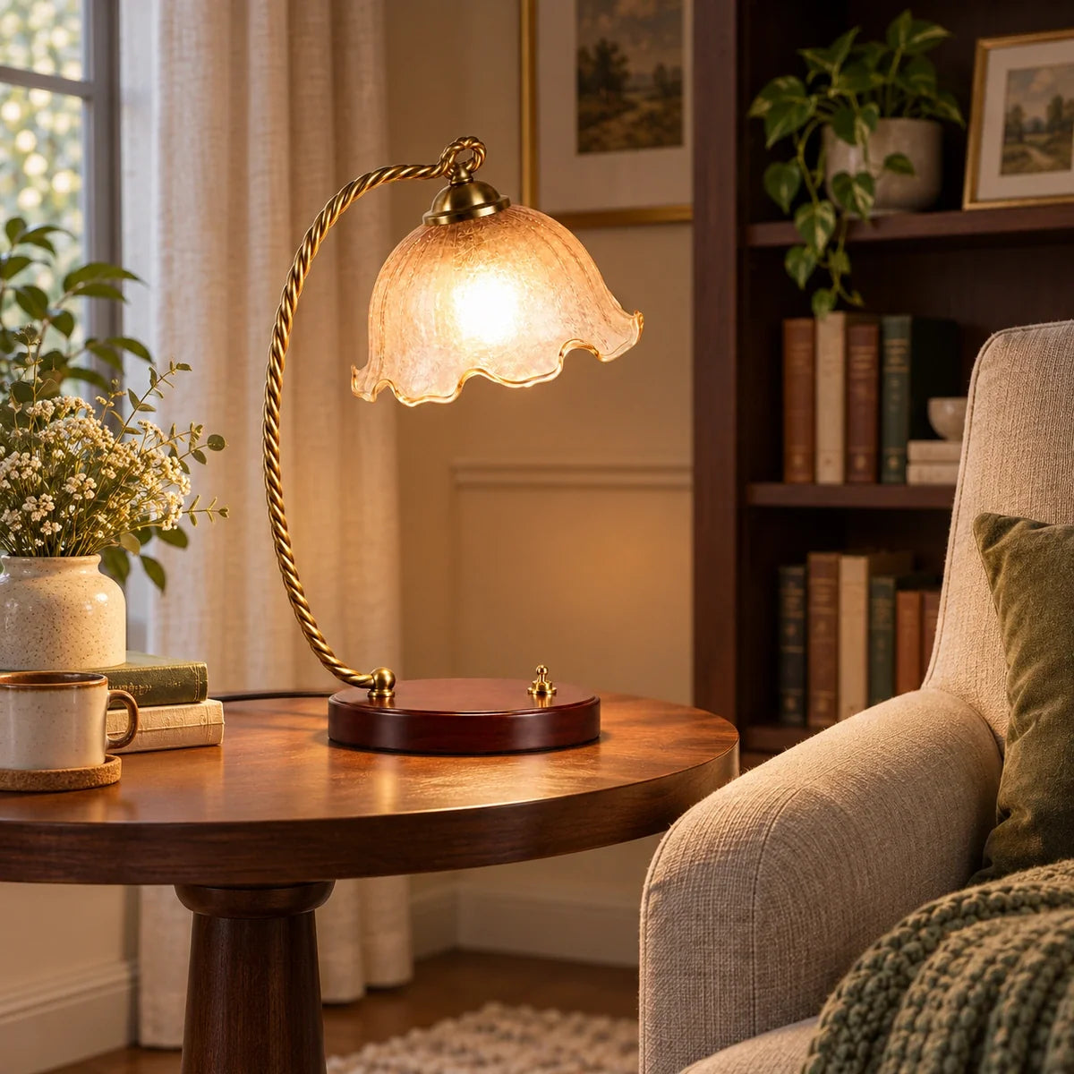 Bliss & Birch Amber Tulip Table Lamp